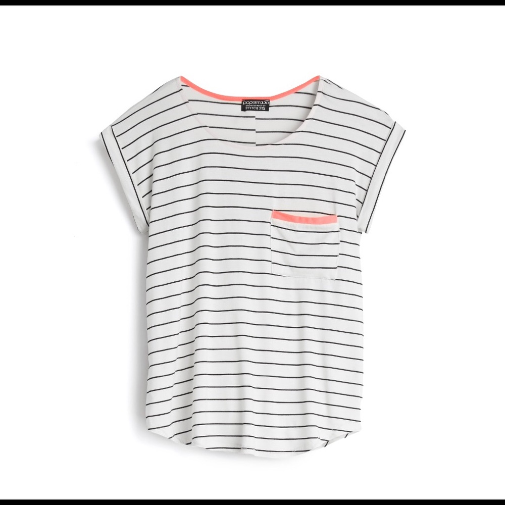 Papermoon white striped tee
